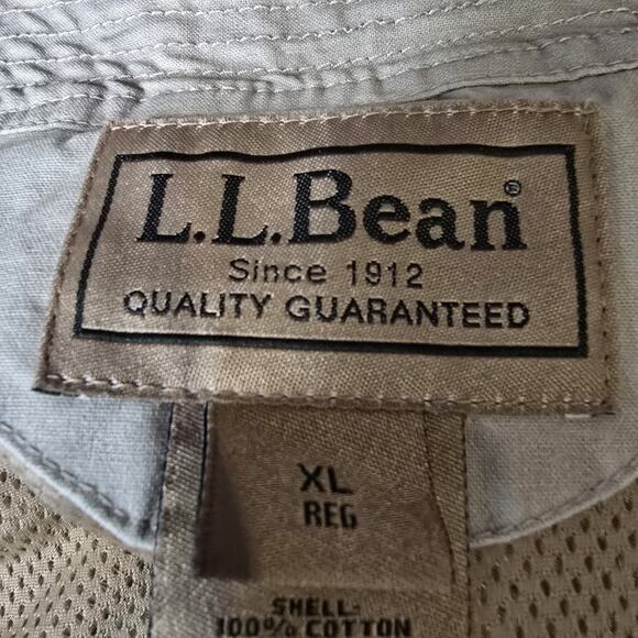 LL Bean Fishing Vest XL Half Moon Pocket Angler Outdoor Gorpcore L.L. Bean Khaki - Picture 14 of 15